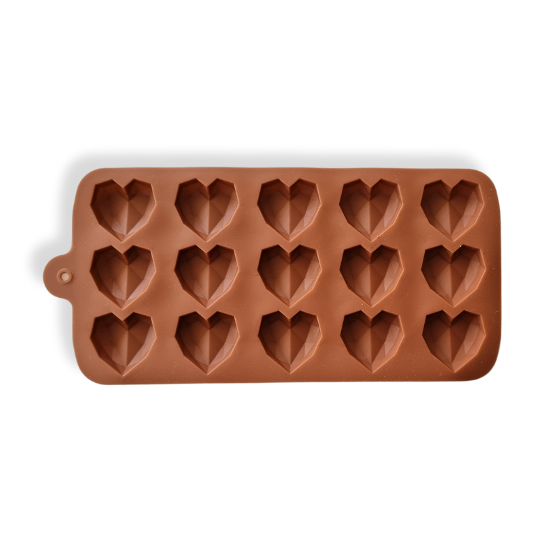 Molde Chocolate 15 Corazones Diamantes