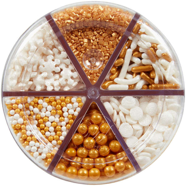 Sprinkles Dorados y Blancos 6 Variedades Wilton 188 GR