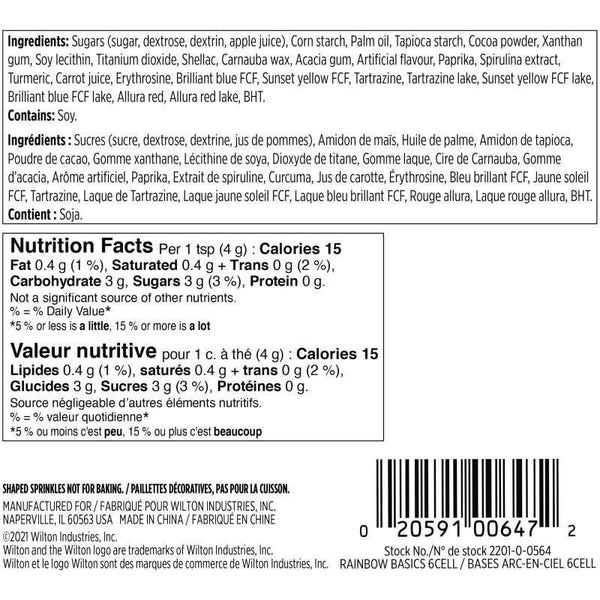 Sprinkles Arcoíris Chocolate 6 Variedades Wilton 168 GR