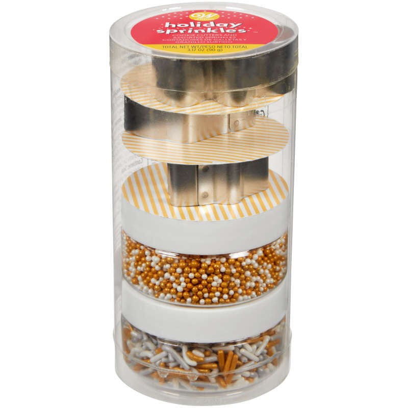 Set Cortadores Con Sprinkles Navideños Metálico Wilton