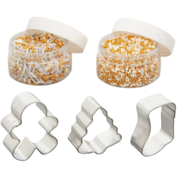 Set Cortadores Con Sprinkles Navideños Metálico Wilton