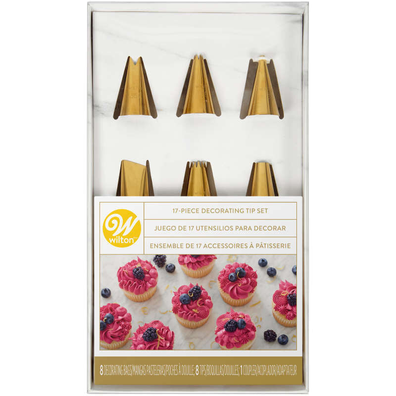 Set 17 Piezas Para Decorar Navy Blue Y Dorado - Wilton
