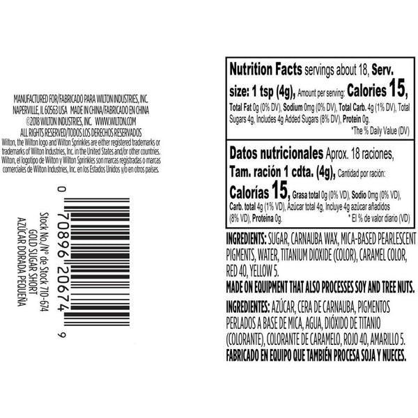 Azúcar Gruesa Dorada Wilton 75 GR