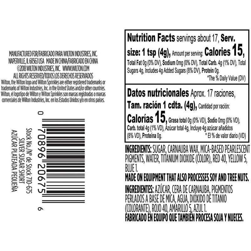 Azúcar Gruesa Plateada Wilton 75 GR