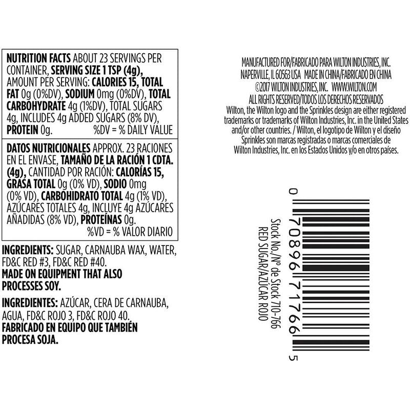 Azúcar Gruesa Rojo Wilton 92 GR