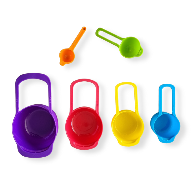Set 6 Tazas Y Cucharas Medidoras