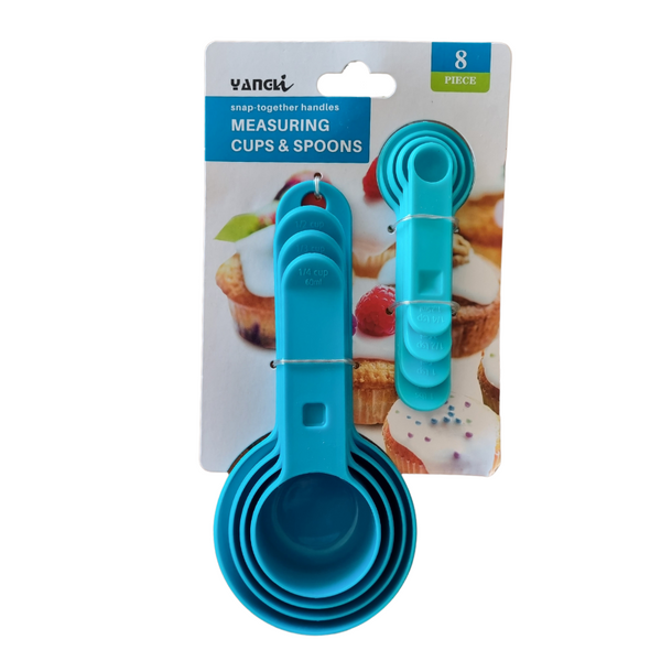 Set 8 Tazas Y Cucharas Medidoras