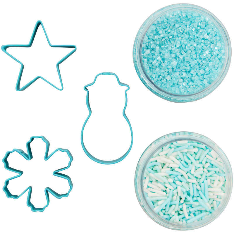 Set Cortadores Con Sprinkles Navideños Invierno Wilton