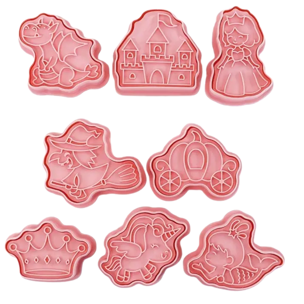 Set 8 Cortadores y Marcadores Princesas