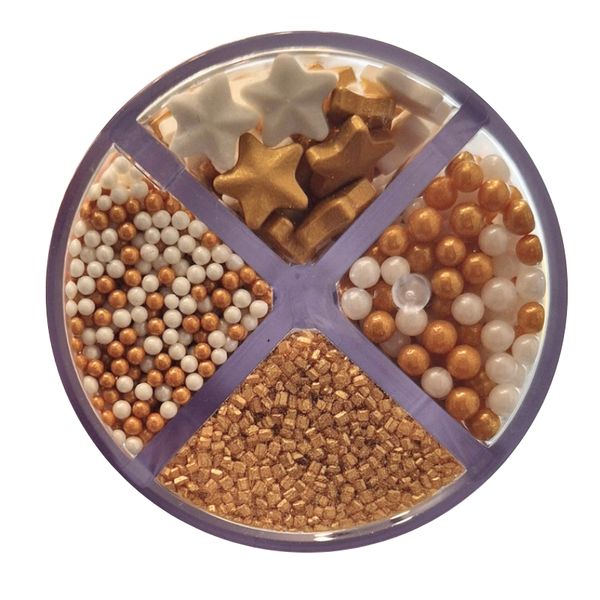 Sprinkles Dorado y Blanco Estrellas 4 Variedades 138 GR