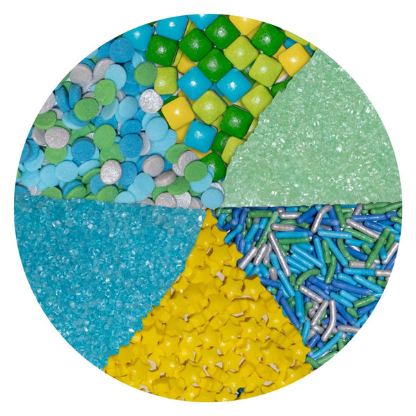 Sprinkles Mix Azul Con Estrellas 6 Variedades Wilton 192 GR
