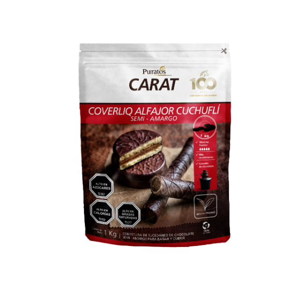 Cobertura De Chocolate Alfajor/Cuchuflí 1kg - Carat