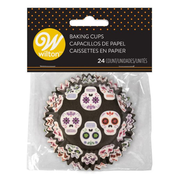 Cápsulas Halloween Calavera Wilton 24u