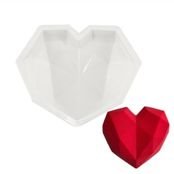 Molde Silicona Corazón Diamante